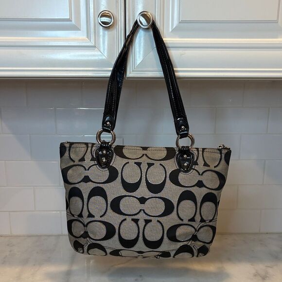 Coach Signature Poppy Lurex Vintage Large Tote Shoulder Bag - HTF - Picture 5 of 16